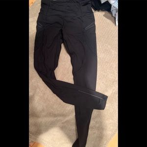 Black, full length, black lulu lemon leggings.